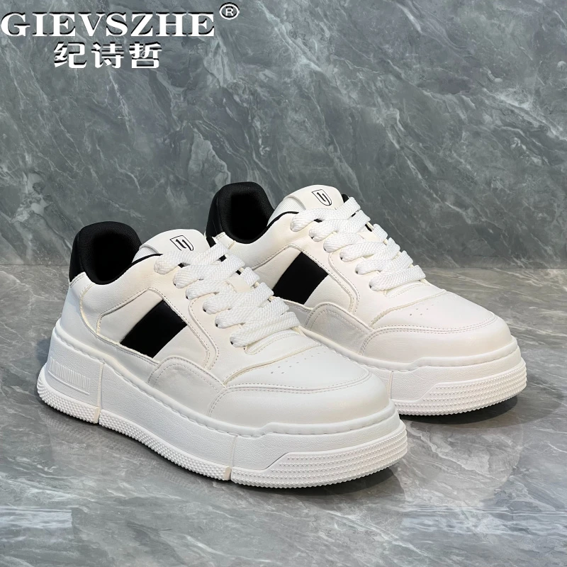 纪诗哲男鞋厚底轻便透气运动鞋子男款潮流轻奢休闲鞋百搭时尚板鞋