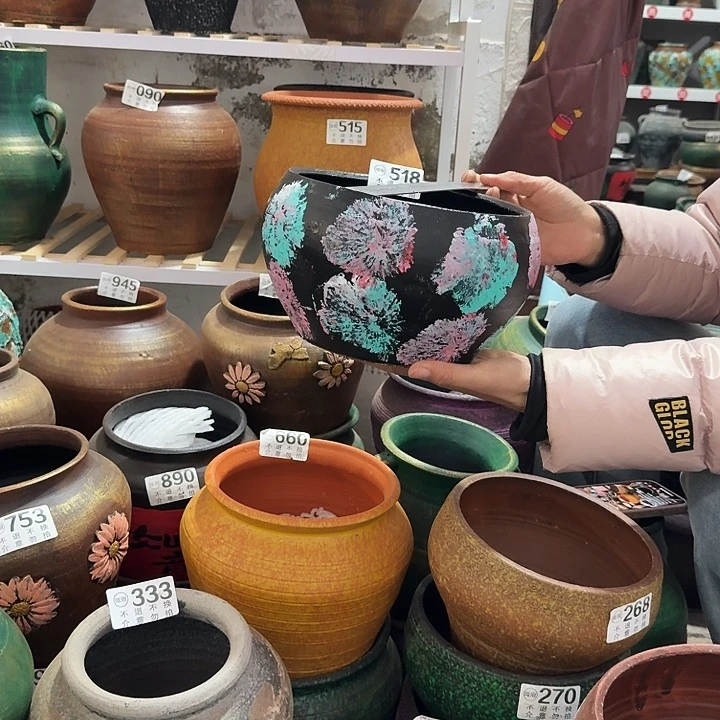 瑕疵彩绘圆518高度14口径20