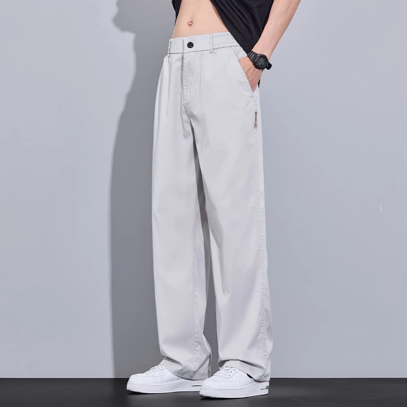 牛仔裤男士宽松直筒2025夏季薄款美式潮牌莱赛尔天丝休闲裤子男款