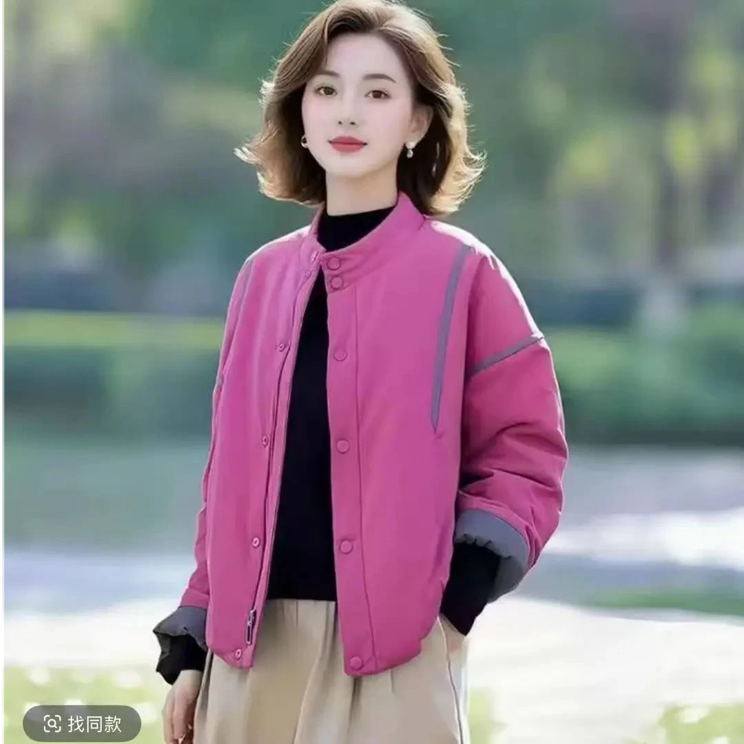 （在仓发货 运费险）2025秋冬季时尚百搭休闲宽松立领女韩版小棉袄