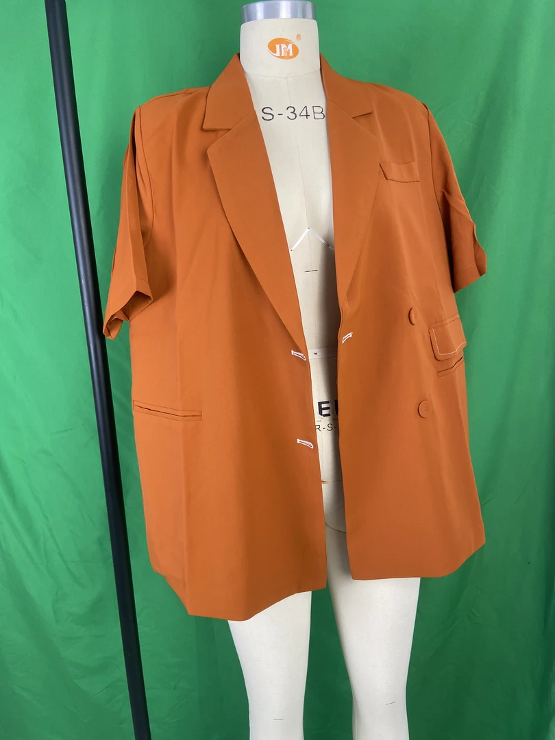 网红炸街小西装外套女2025夏季新款薄款宽松小众短袖百搭西服上衣