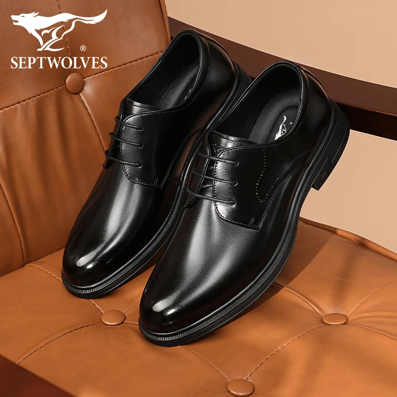 【结婚皮鞋】七匹狼男士休闲皮鞋商务正装男鞋真皮通勤德比上班鞋