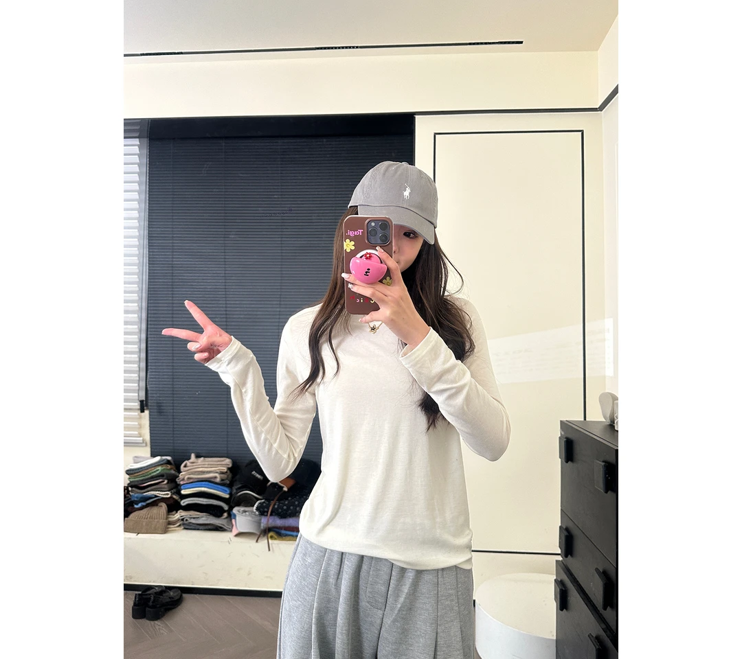 CHACHA【羊毛天丝衣】纯色羊毛百搭打底衫