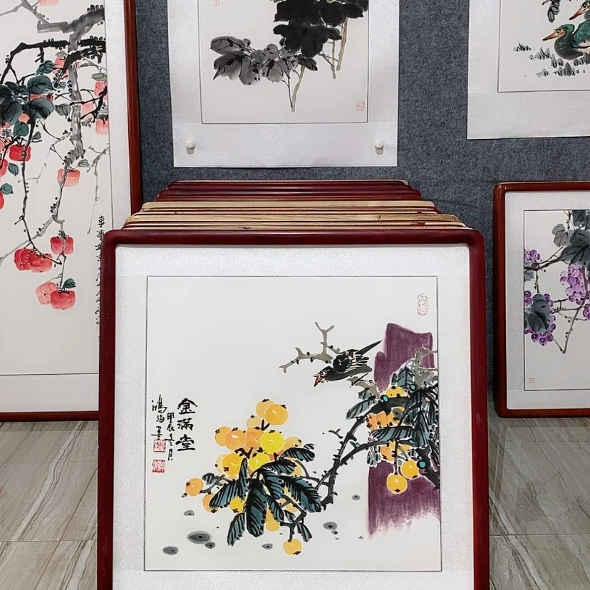【闪购商品】国画书画作品带框65×65厘米