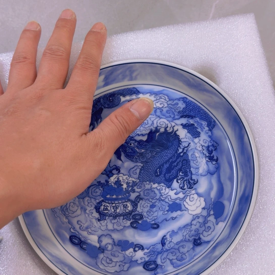 瓷片腾龙献宝5件套景德镇