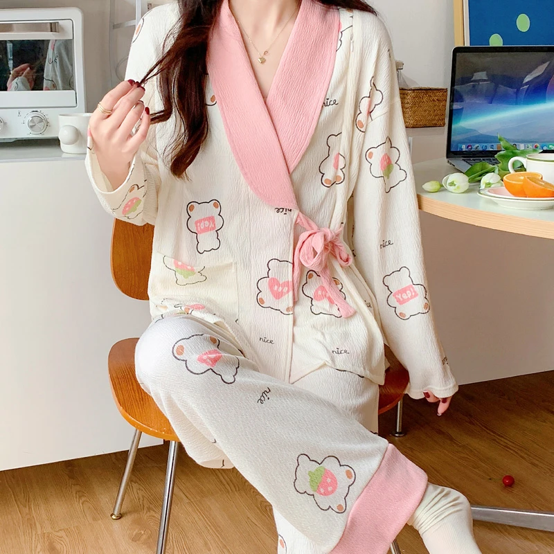 【纯棉月子服】春秋款孕妇睡衣女产后产妇喂奶哺乳怀孕期家居服套装