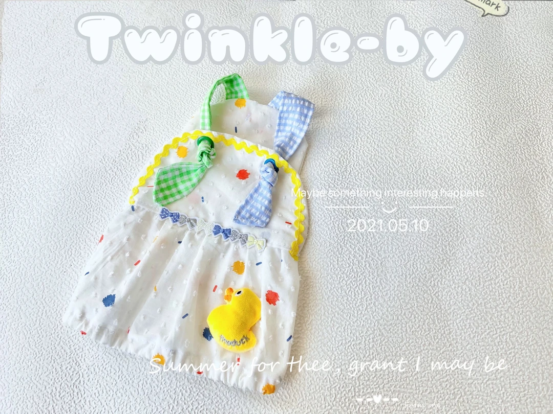 Tw彩色黄鸭吊带裙夏款狗狗（宠物手工定制不支持退换）