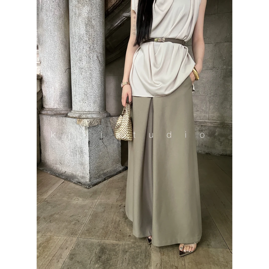 KIKI《焦点》百搭显瘦拉长比例宽松阔腿裤