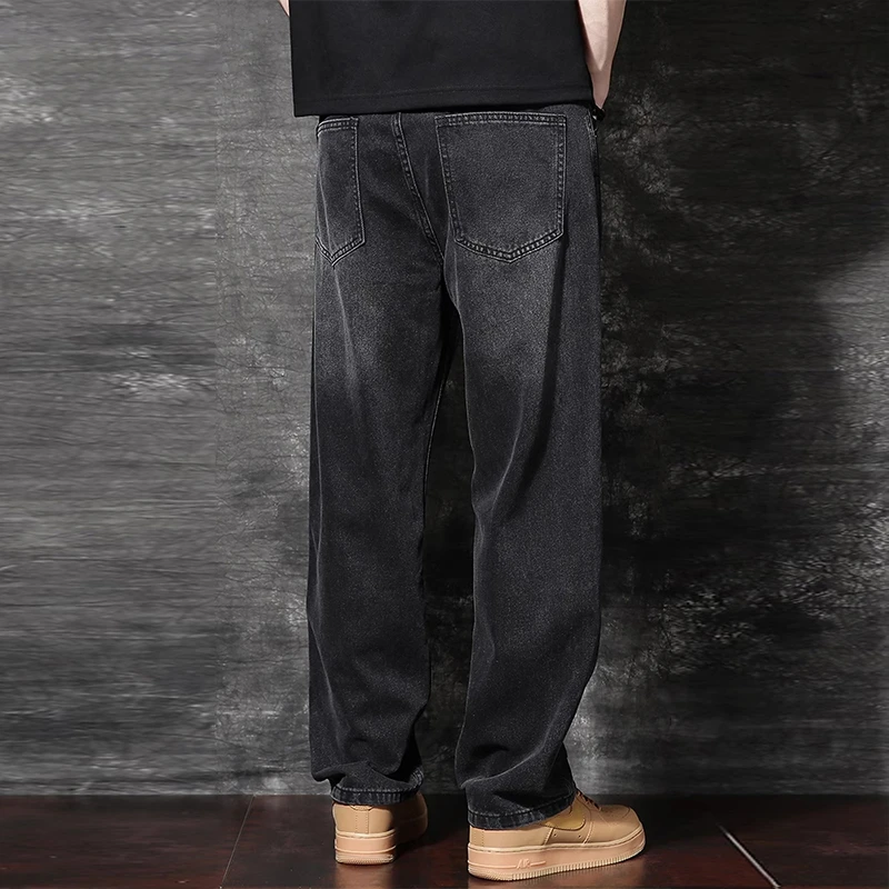 ZONGJIE香港美式复古阔腿牛仔裤男秋季宽松直筒潮牌高街百搭长裤