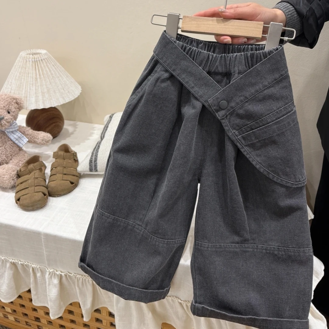 女童裤子秋季款牛仔裤秋款长裤外穿秋装女孩宝宝儿童炸街时尚童装