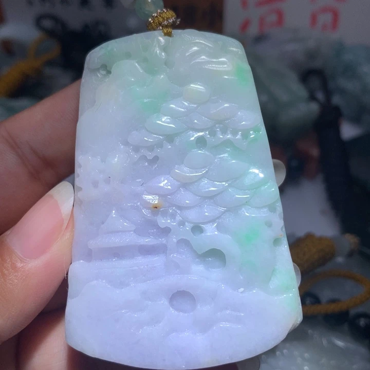 翡翠未镶嵌颈饰保真天然A货翡翠