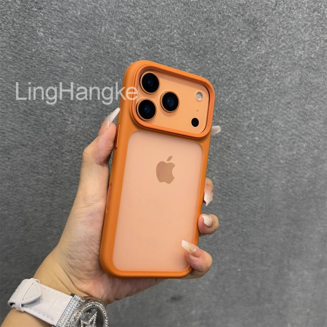 AI触控键磨砂半透时尚适用苹果17promax手机壳17pro百搭商务17硬