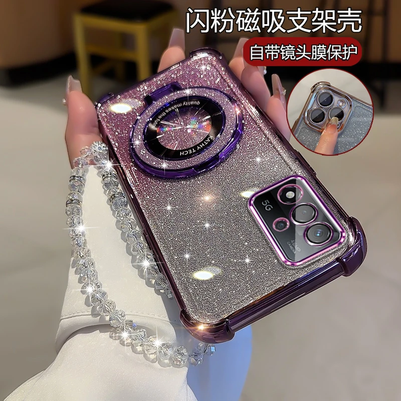 适用OPPOA93s手机壳女潮oppa高级0PP0A93S新款PFGM00闪粉软壳带绳