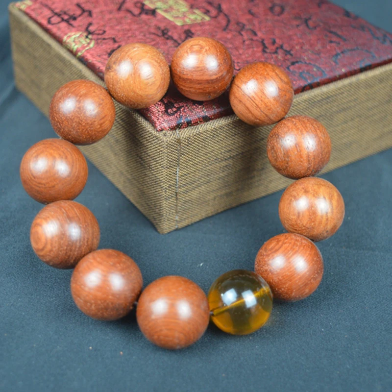 大果紫檀圆珠单圈手串缅甸花梨卡20 112（无礼盒 ）