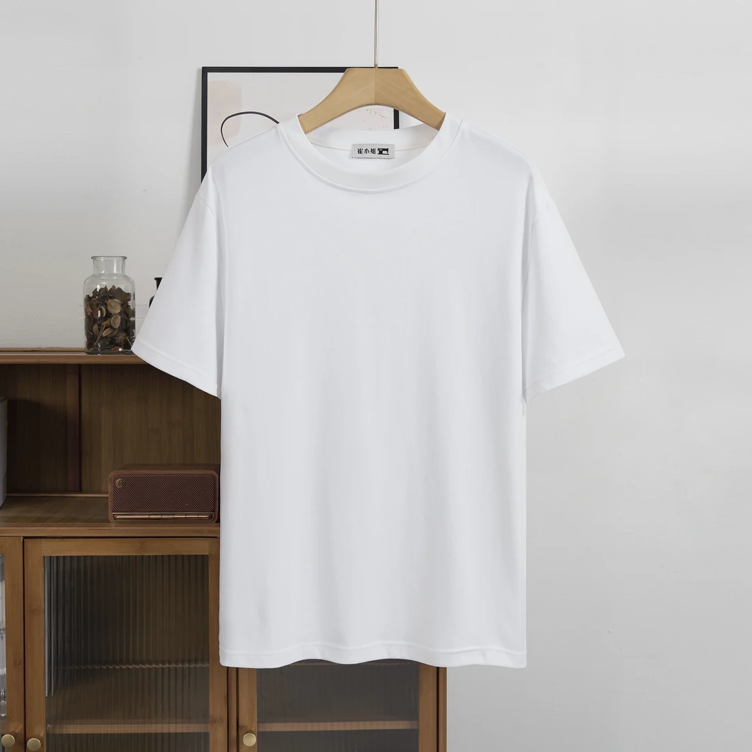 宽松圆领T恤透气百搭潮流情侣夏季2025新款高品质棉短袖男装上衣