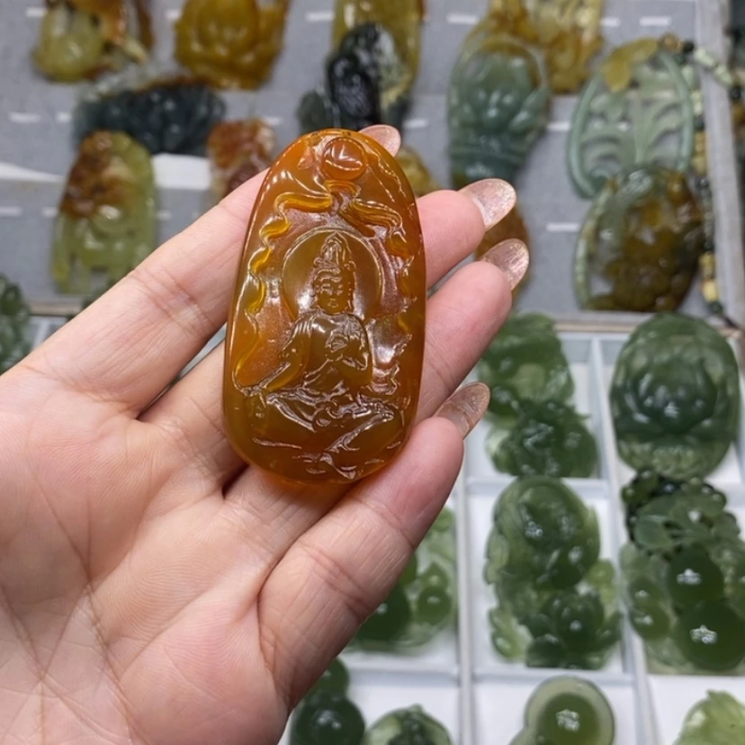 【闪购商品】蛇纹石玉颈饰未镶嵌心****后