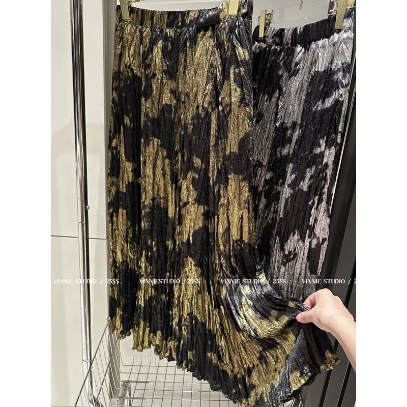 高温妮 【金箔】超大裙摆 手工褶半身裙 裙长90 5e52347