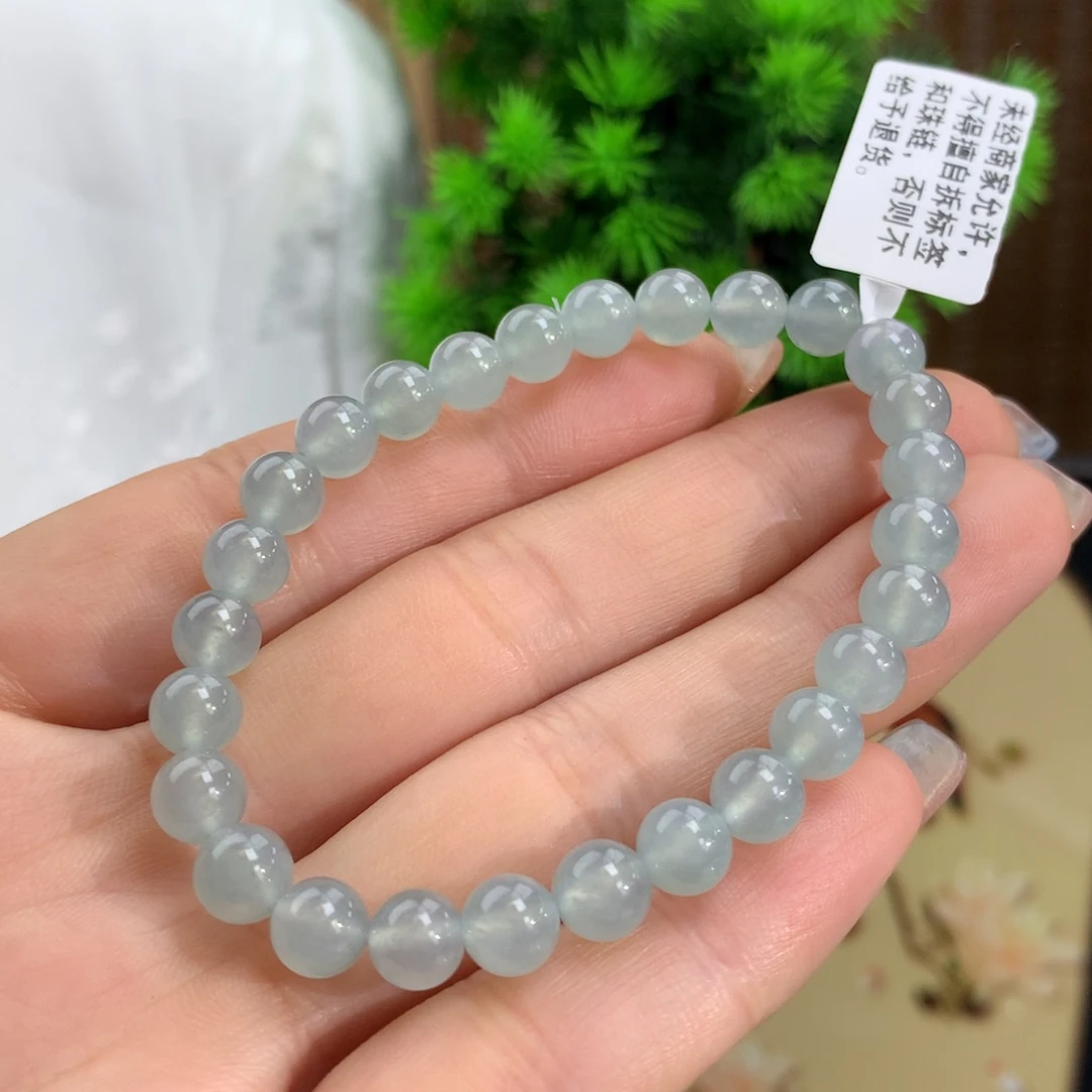 翡翠手链未镶嵌冰天空蓝手链卡6.6m m