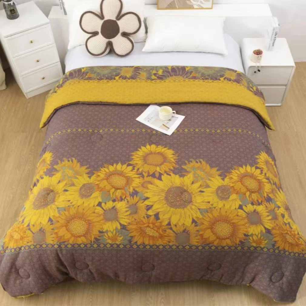 【李官奇向阳花】1.5M*2.0M高端纯棉双层纱舒适柔软保暖盖被子