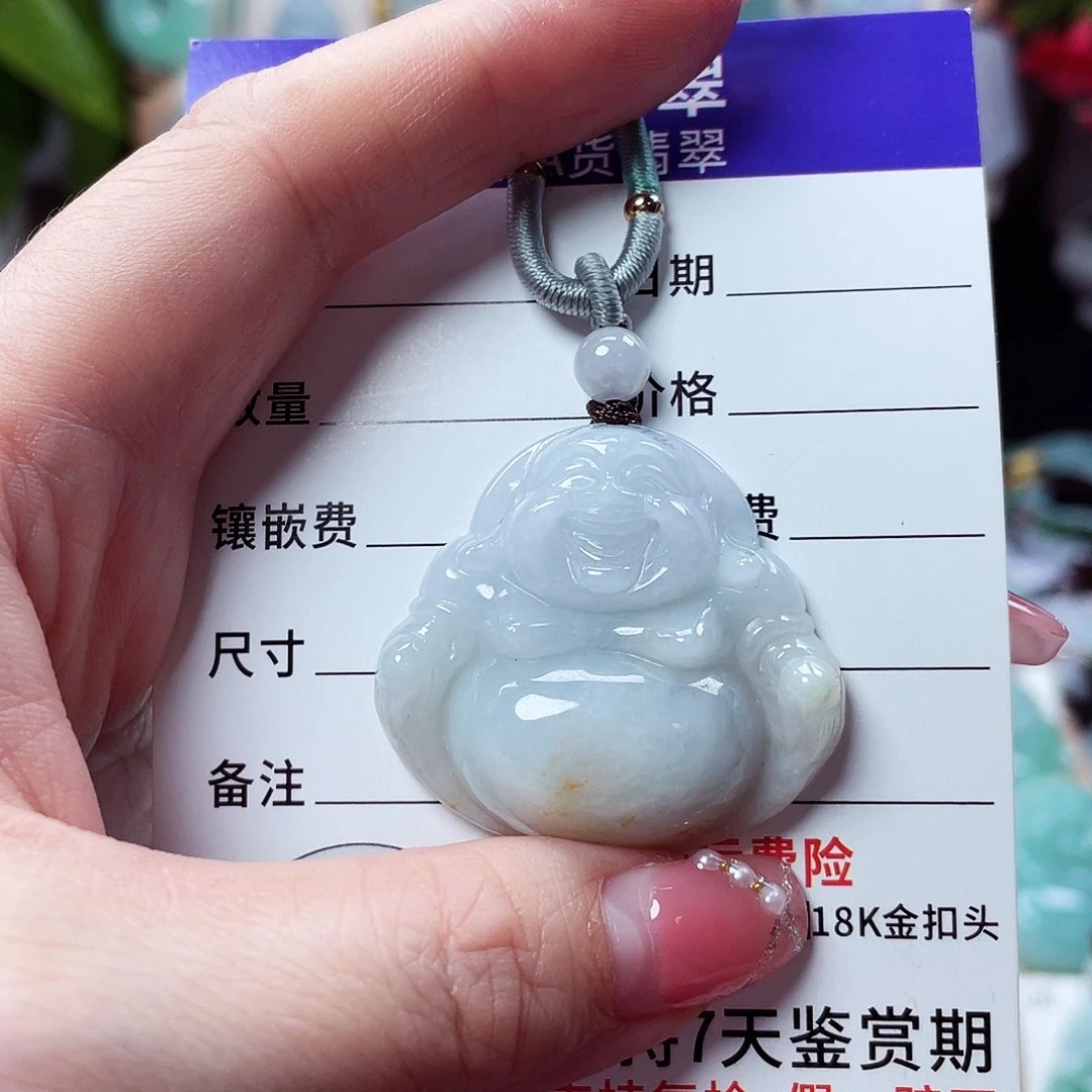 翡翠未镶嵌颈饰佛公08