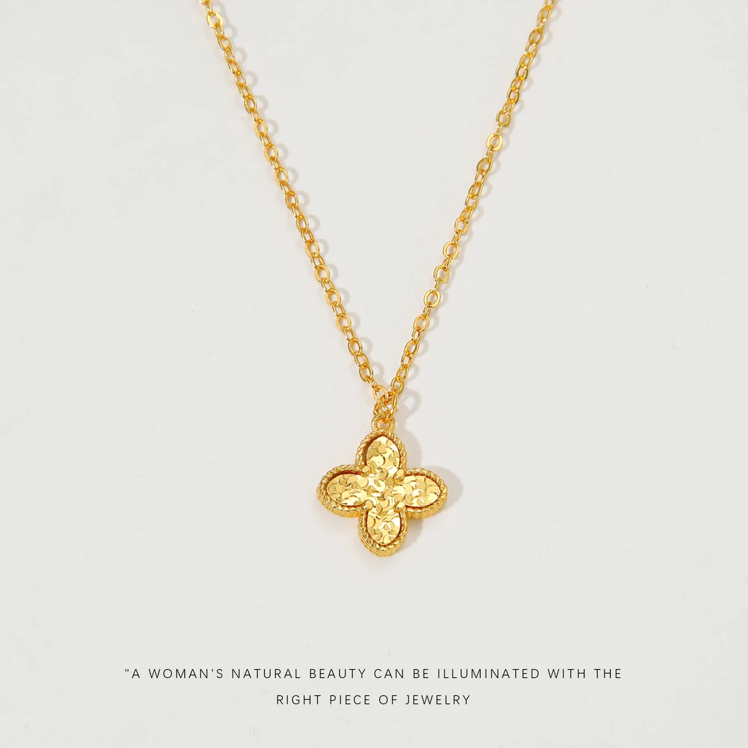 铜合金项链 【经典四叶花】秋冬限定高级感精致复古项链A345