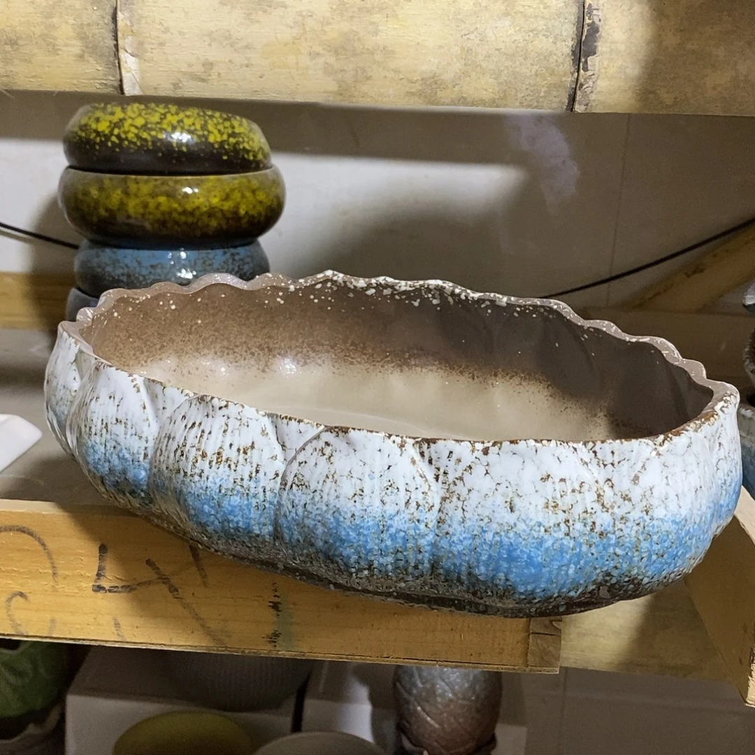 摆件陶盆有孔 瑕疵介意勿拍