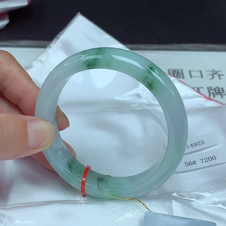 翡翠未镶嵌手镯56圈4923