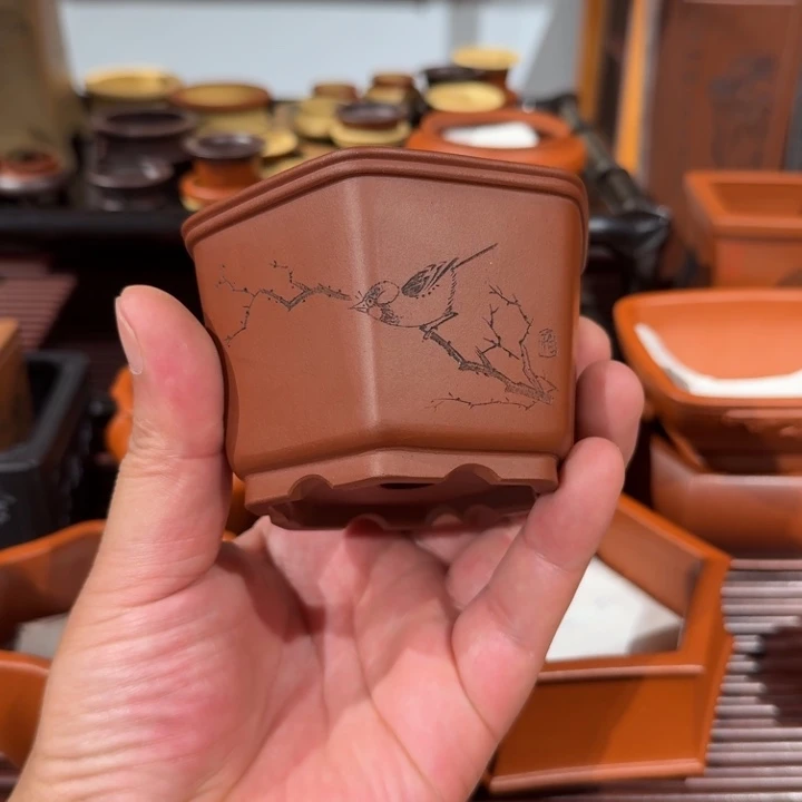 S***3紫砂花盆全手工制作