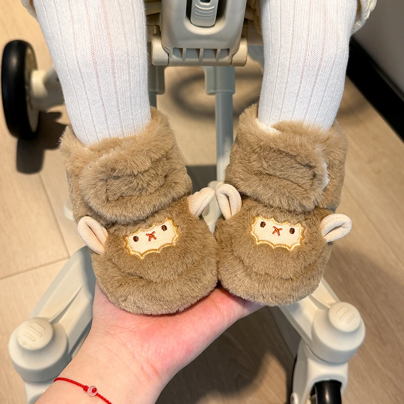 婴儿鞋0-1岁冬季棉鞋6-12个月婴幼儿加绒加厚保暖鞋子不掉