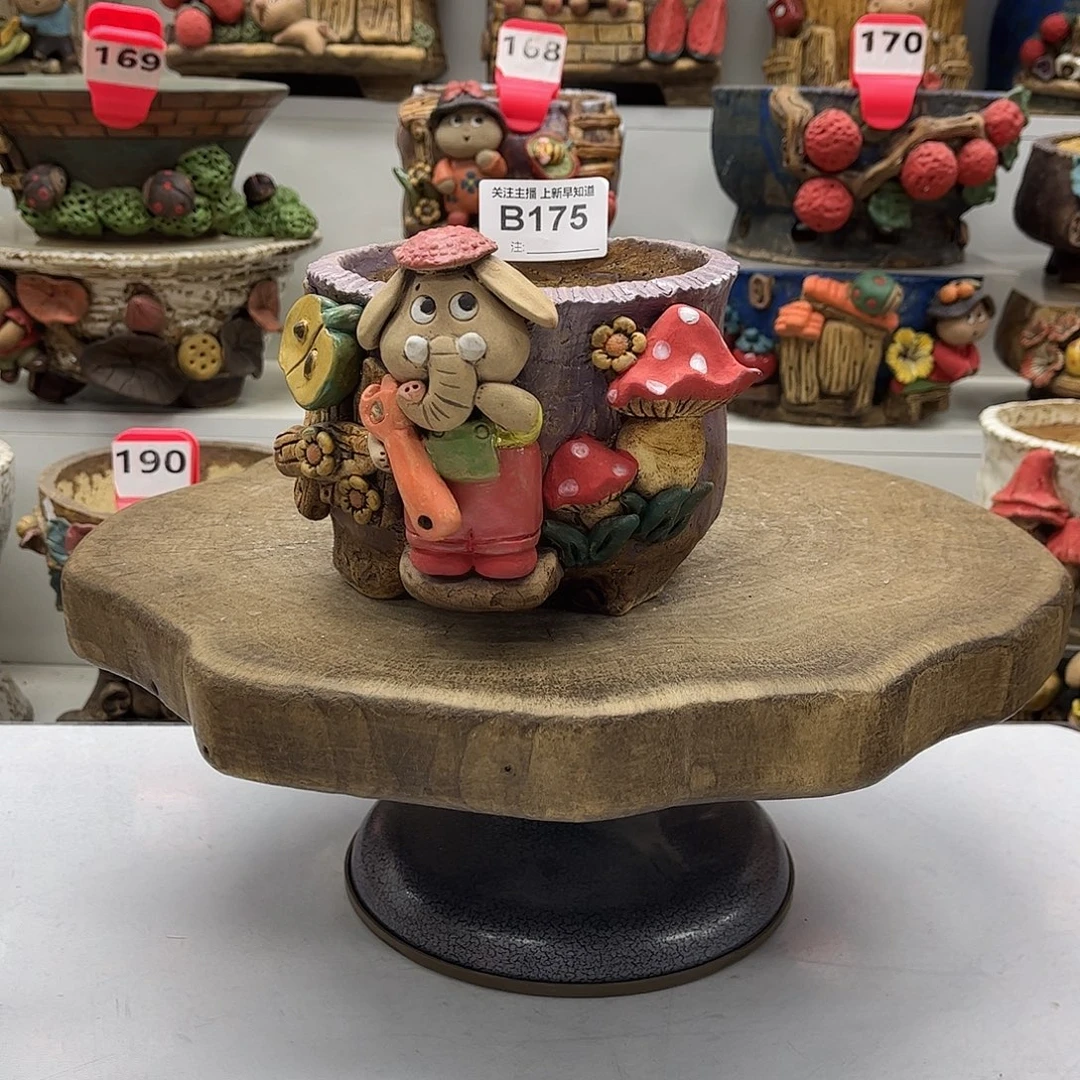 花盆175嘻哈粗陶手捏