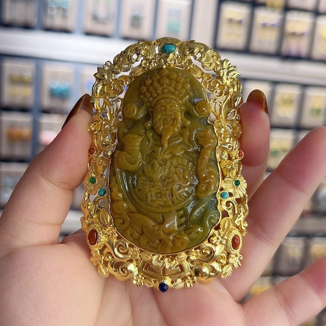 翡翠银S925镶嵌颈饰国风