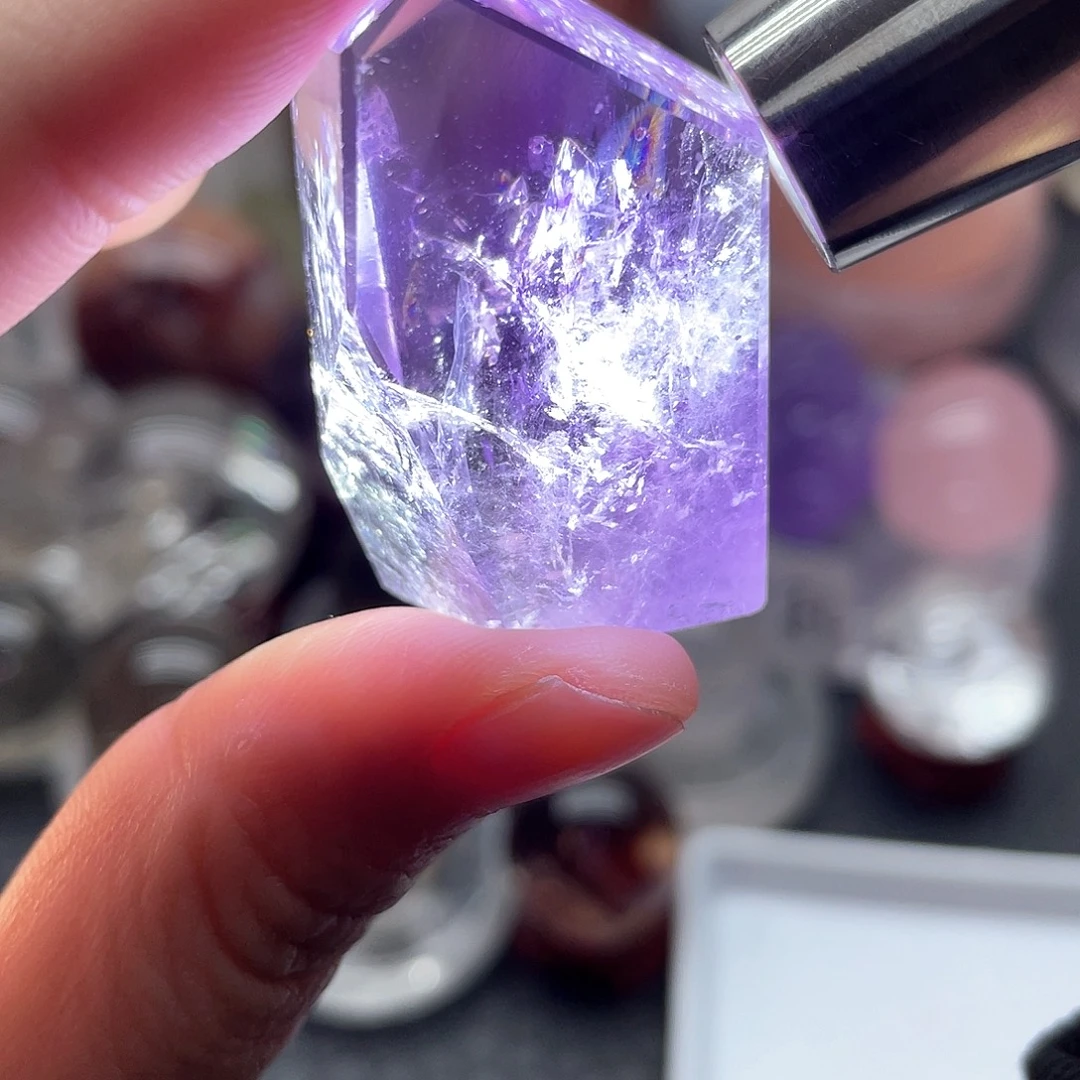 水晶未镶嵌珠宝半成品64紫水随行