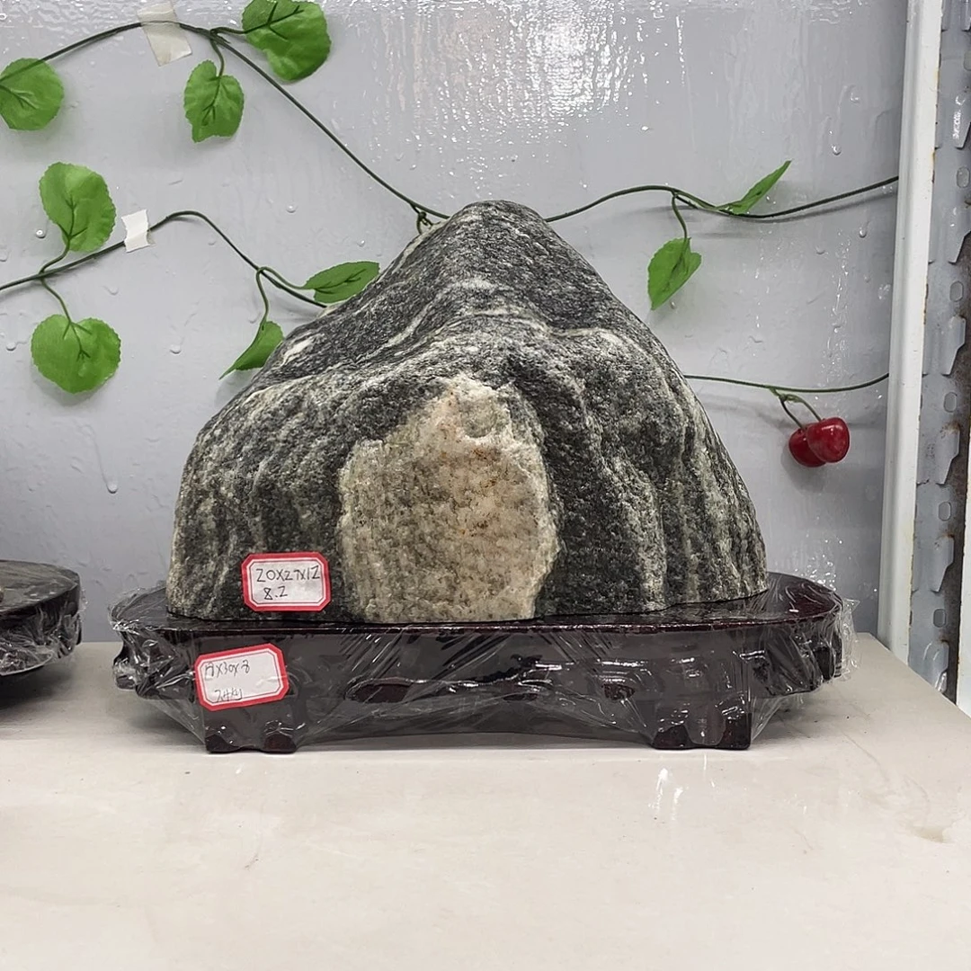 @***@石材靠山石平安石摆件