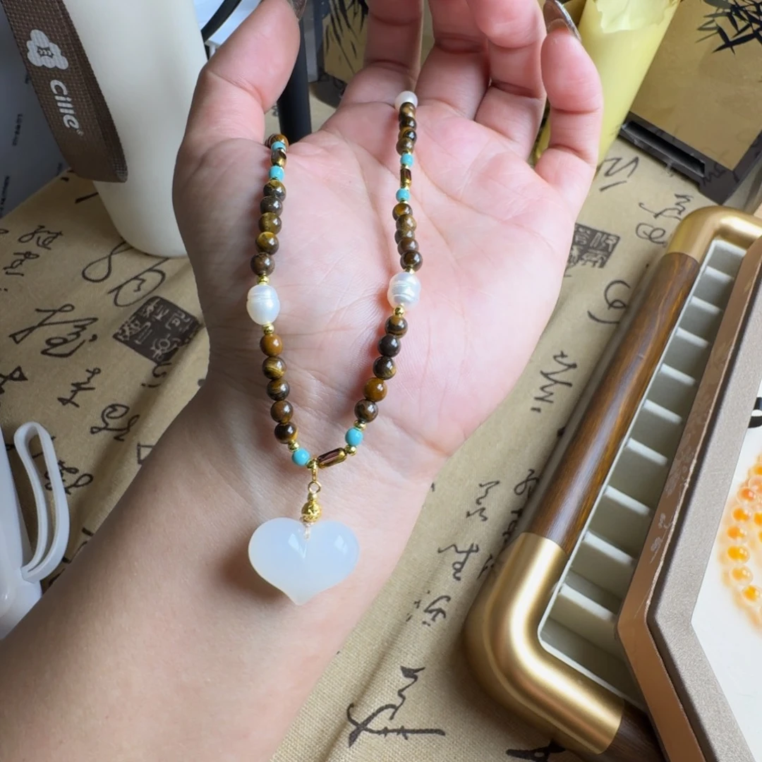 和田玉银S925镶嵌吊坠(赠链)