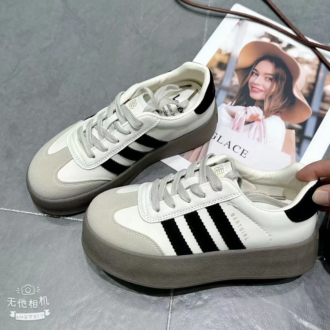 【慕.我们的店】轻奢厚底德训鞋～休闲板鞋（偏小、大一码去拍）