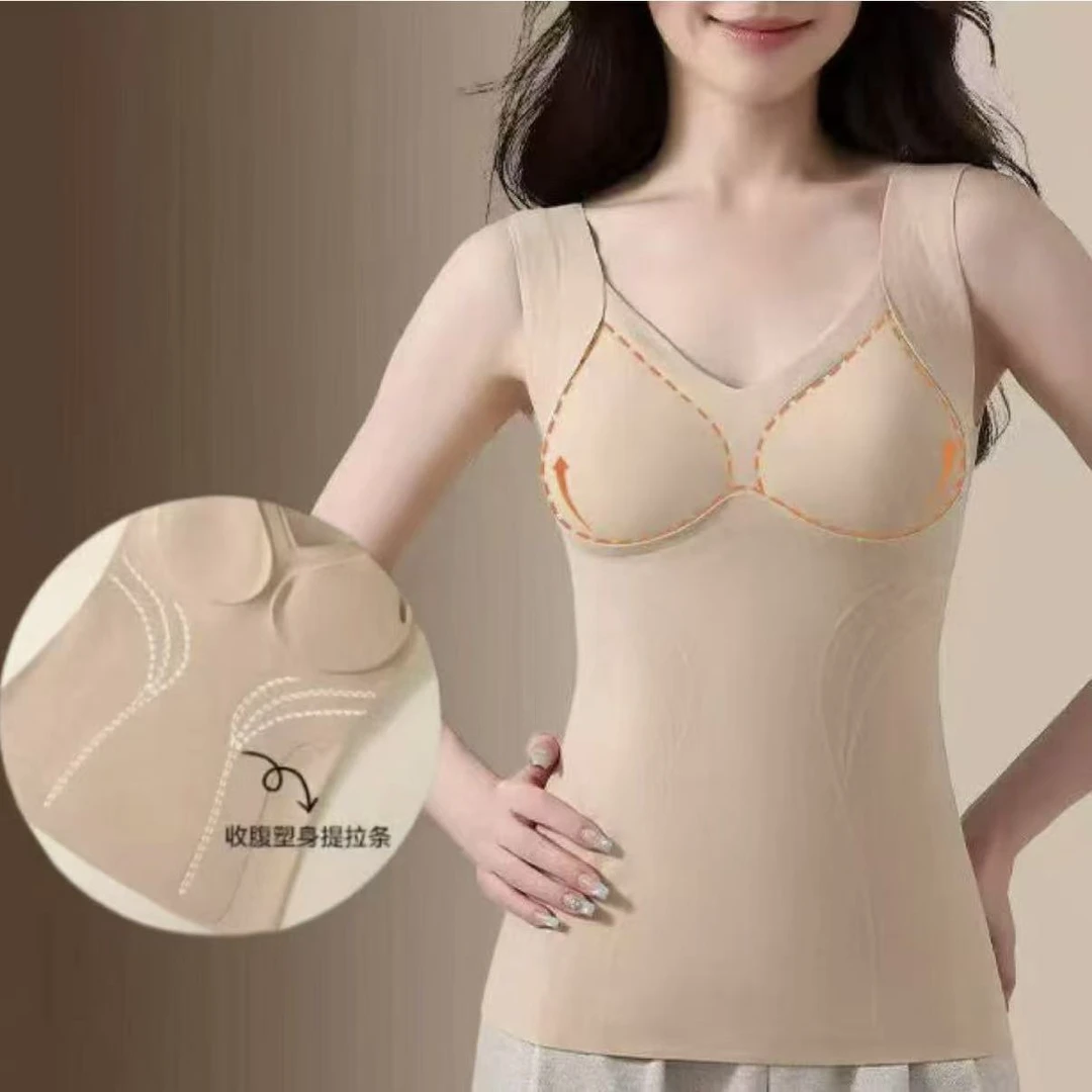 【保暖搭子】羽绒蛋白塑身保暖背心秋冬季贴肤无痕双面磨毛肌底衣女