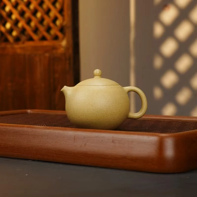 XJ本绿【掌上明珠240CC】宜兴黄龙山原矿手工紫砂壶