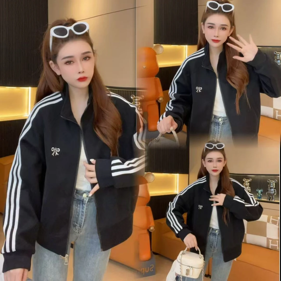 紫哥三条杠休闲刺绣外套FS#9822