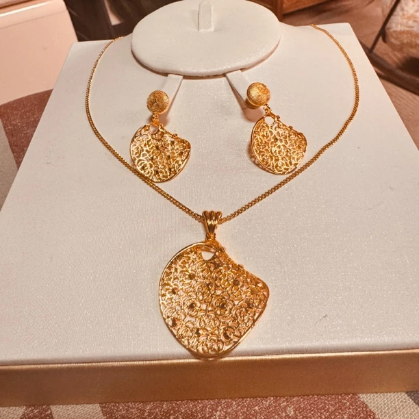 钛钢项链 钛钢TJ114 钛钢首饰 项链耳环两件套