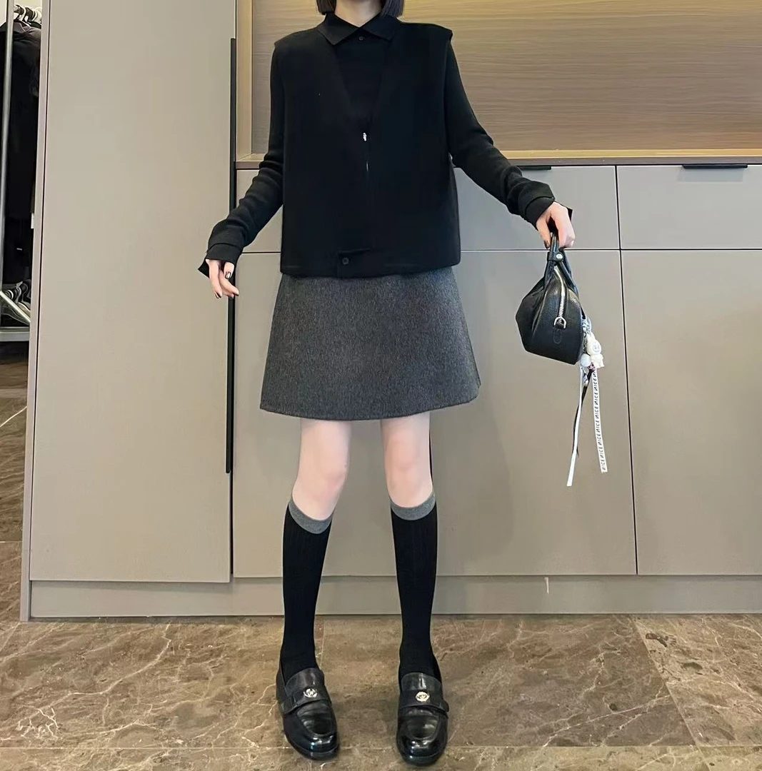 米可/MK-2864ZJ【V领针织马甲无袖毛衣】时尚秋季新款毛衣马甲