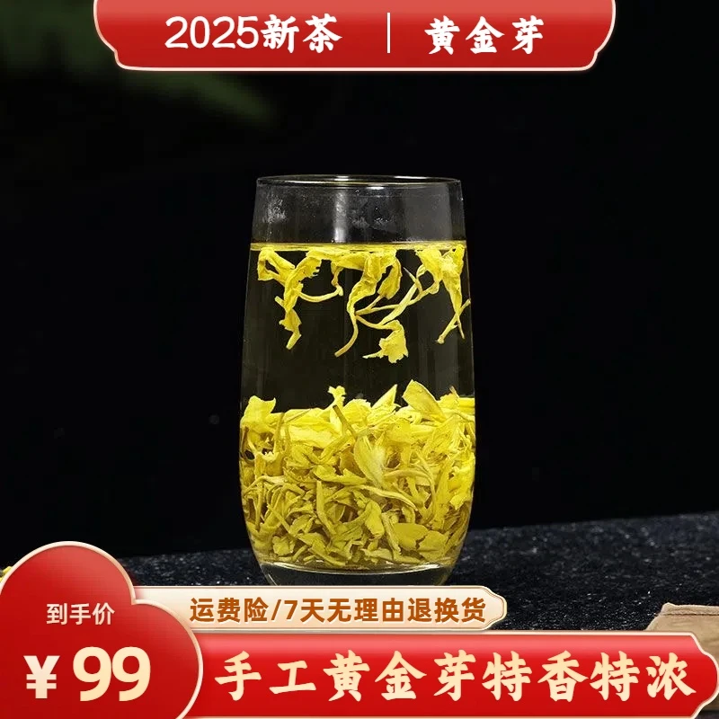 汝寜春手工黄金芽2025新茶纯手工揉捻黄金叶春茶浓郁豆香耐泡鲜甜