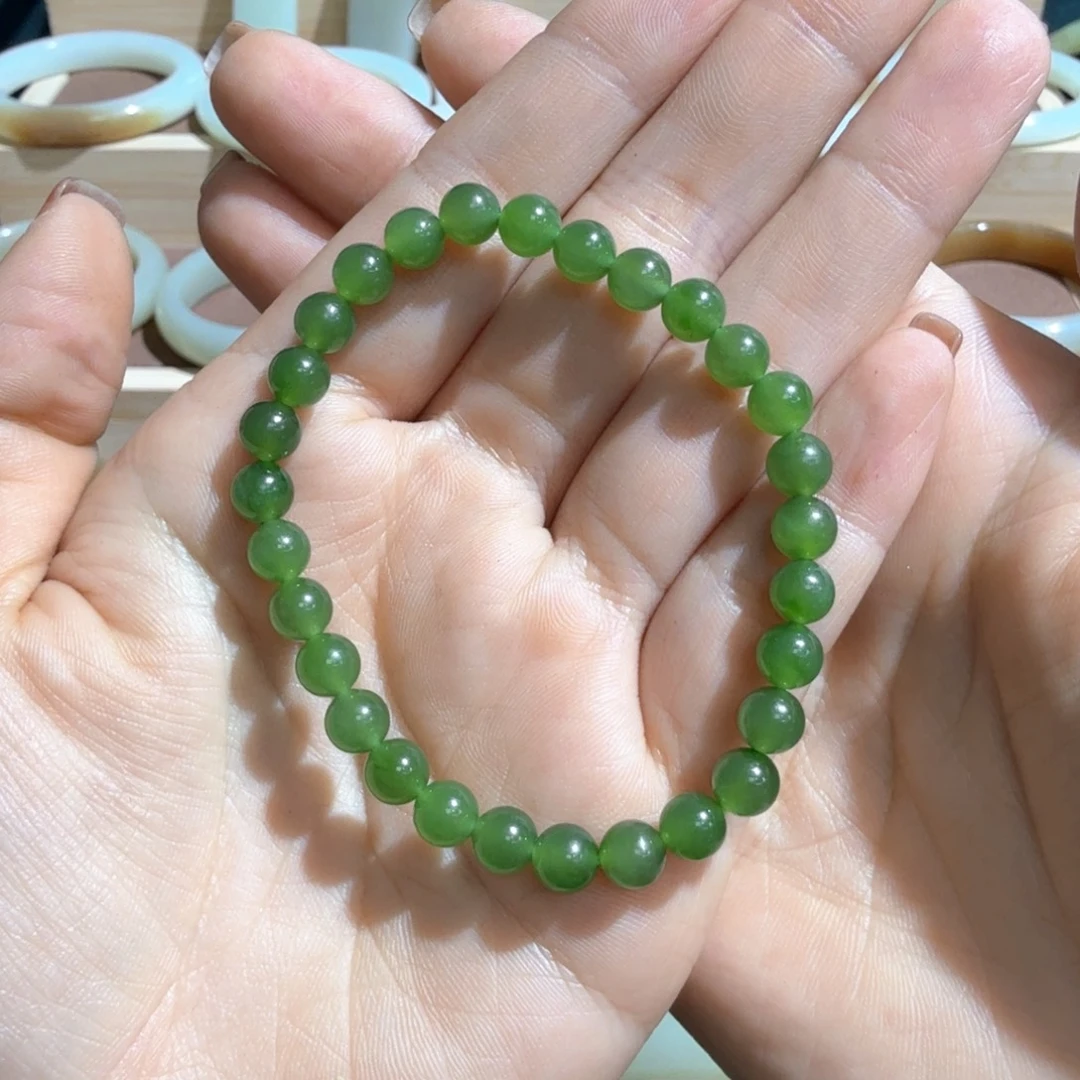 念***1和田玉（碧玉）未镶嵌手链