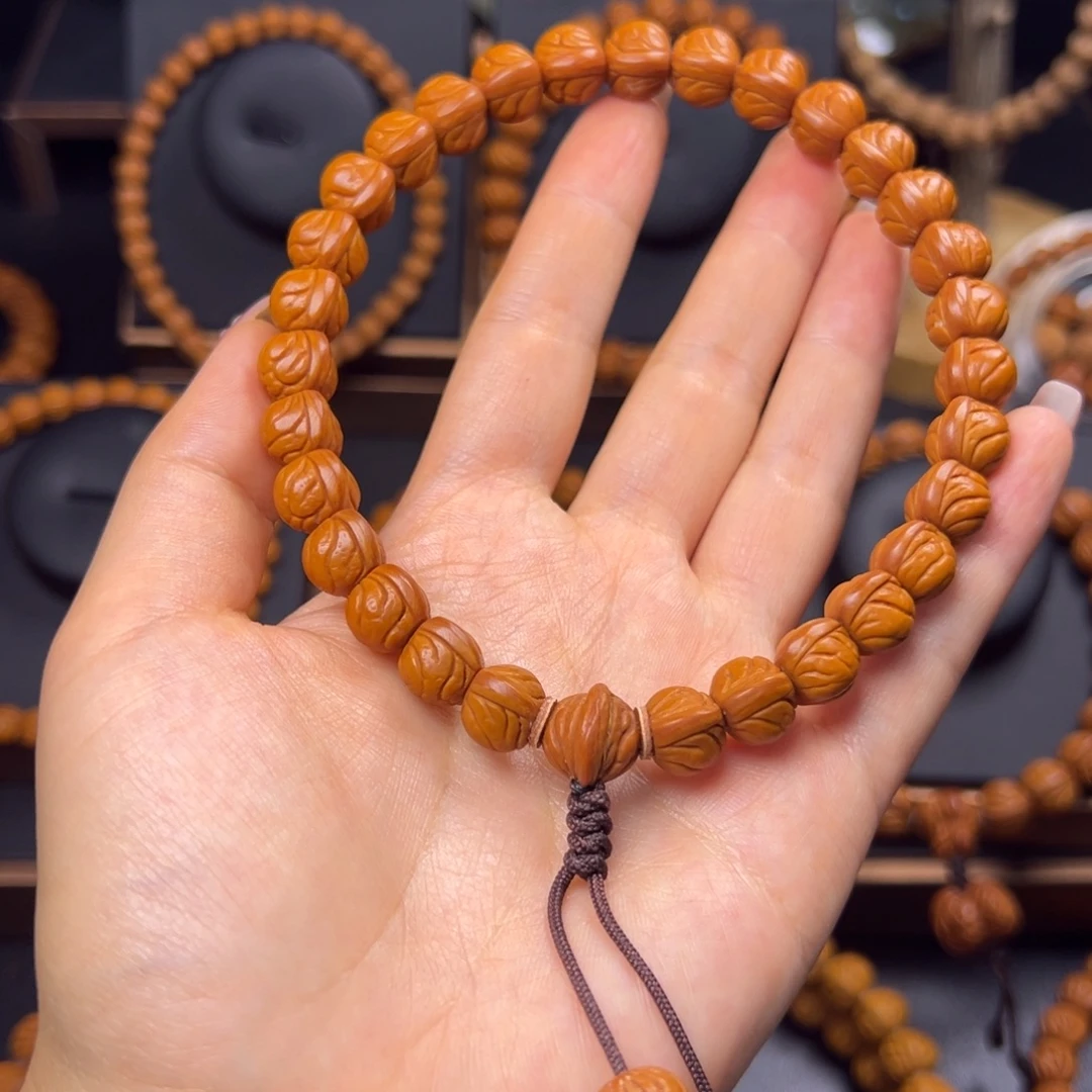 风***明桃核手串野生玉龙脊10