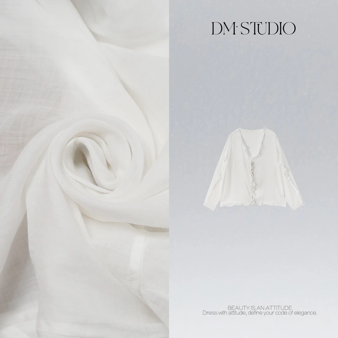 DEDM•STUDIO/一眼万年干枯玫瑰款100%苎麻开衫衬衣2506CS/6729