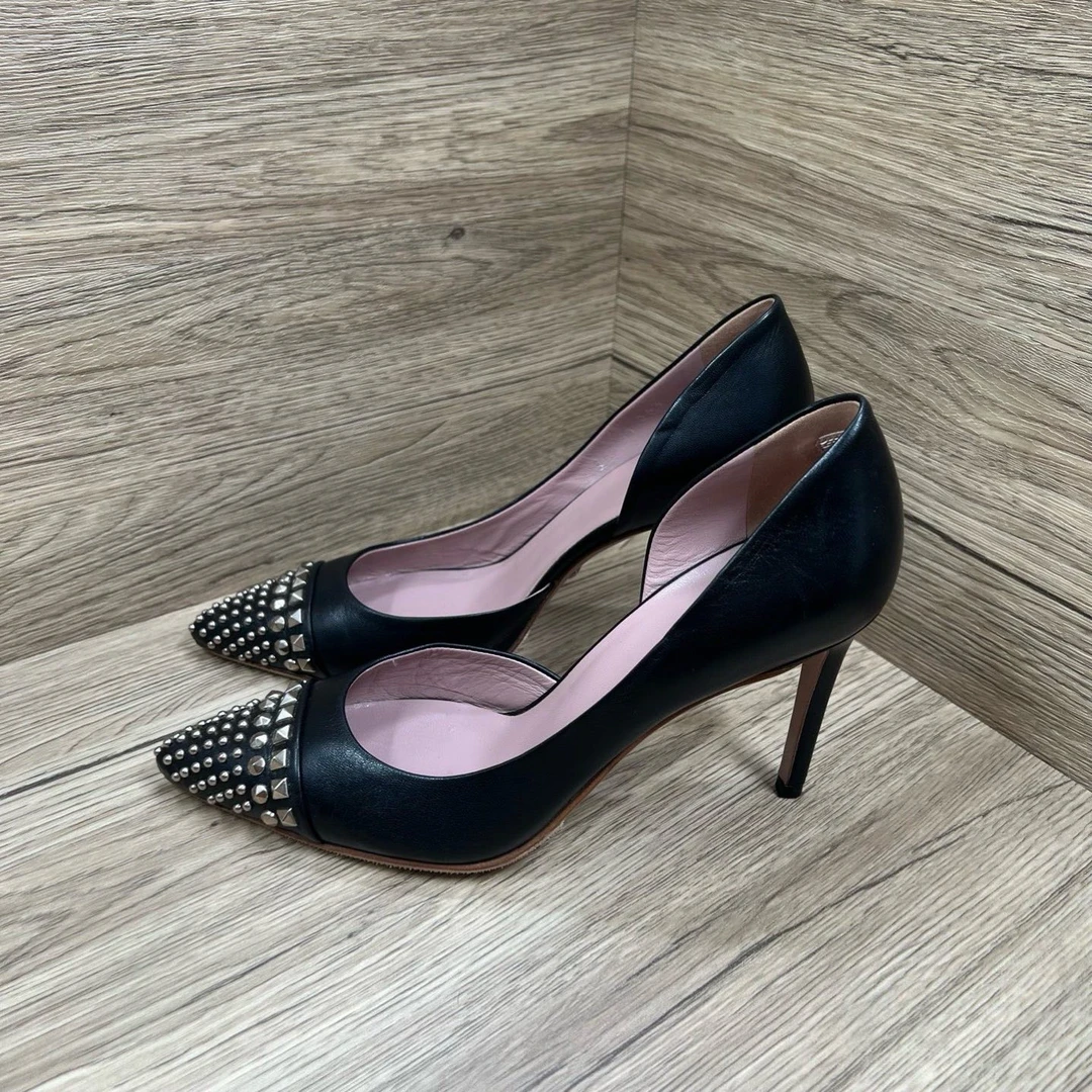 95新 GUCCI/古驰 铆钉高跟鞋 36.5码/95新/5800/无配件