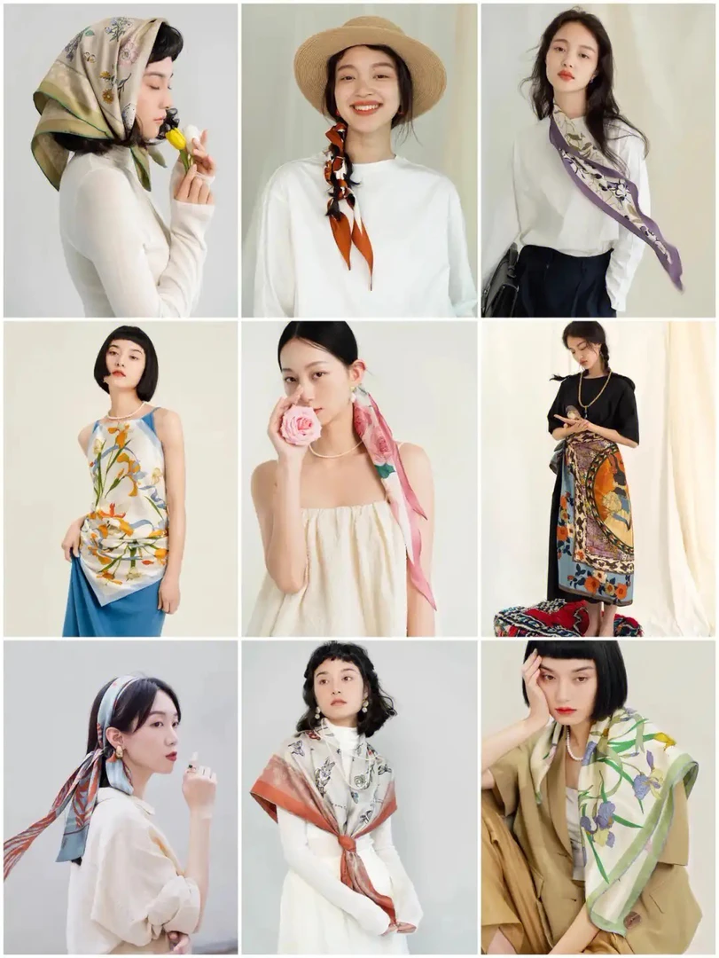 棉麻手感丝巾女2025新款系脖围巾衬衫小方巾领巾高级感