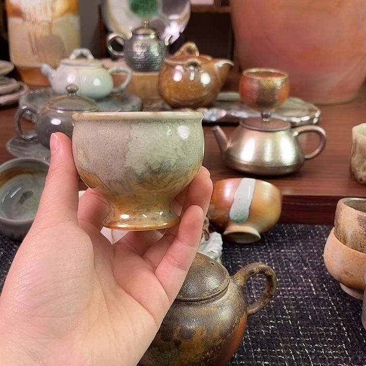 中白泥高脚主人杯