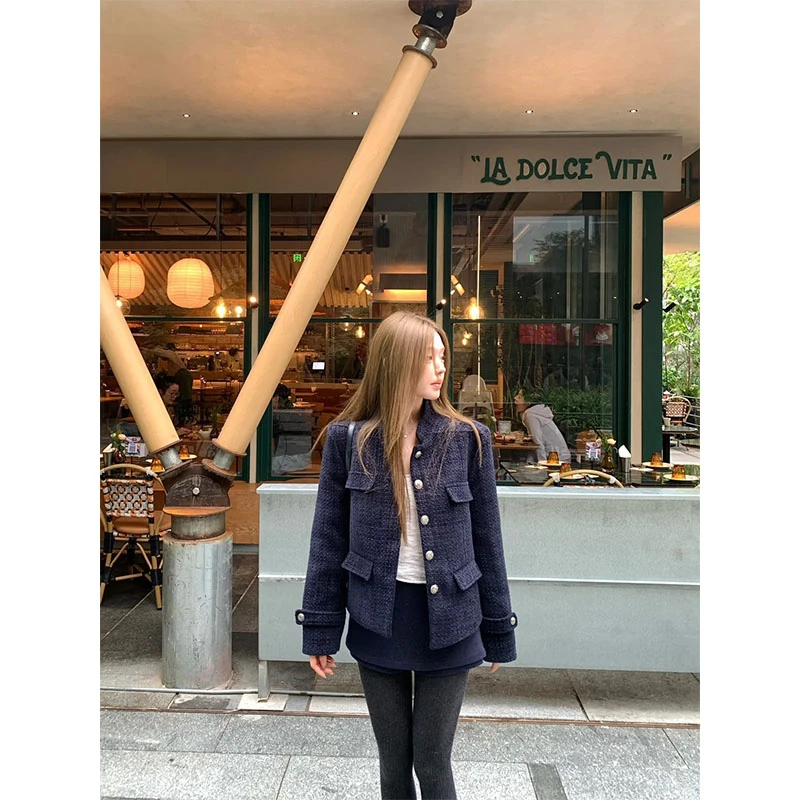 韩系设计感通勤风修身显瘦外套上衣气质时尚高腰A字半身裙套装女