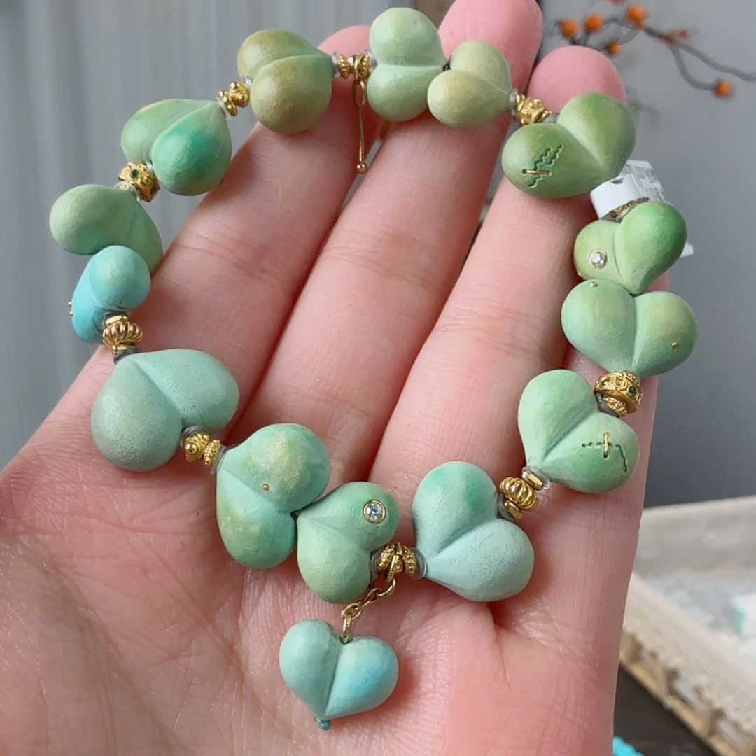 绿松石18K金镶嵌珠宝奇石