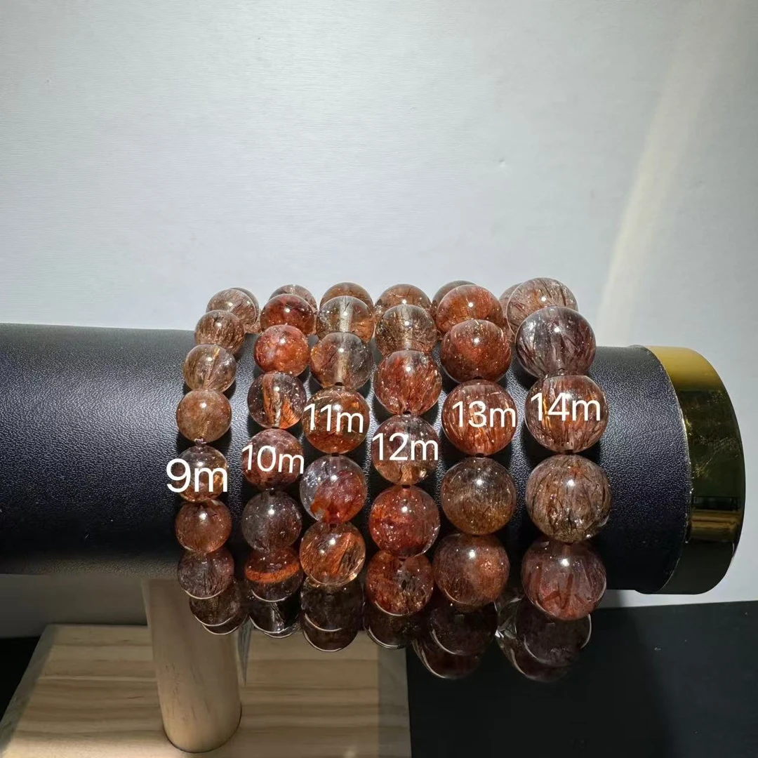 [水晶研究员] 天然高货毕业级黑金超手串 Z216 多样性发其一